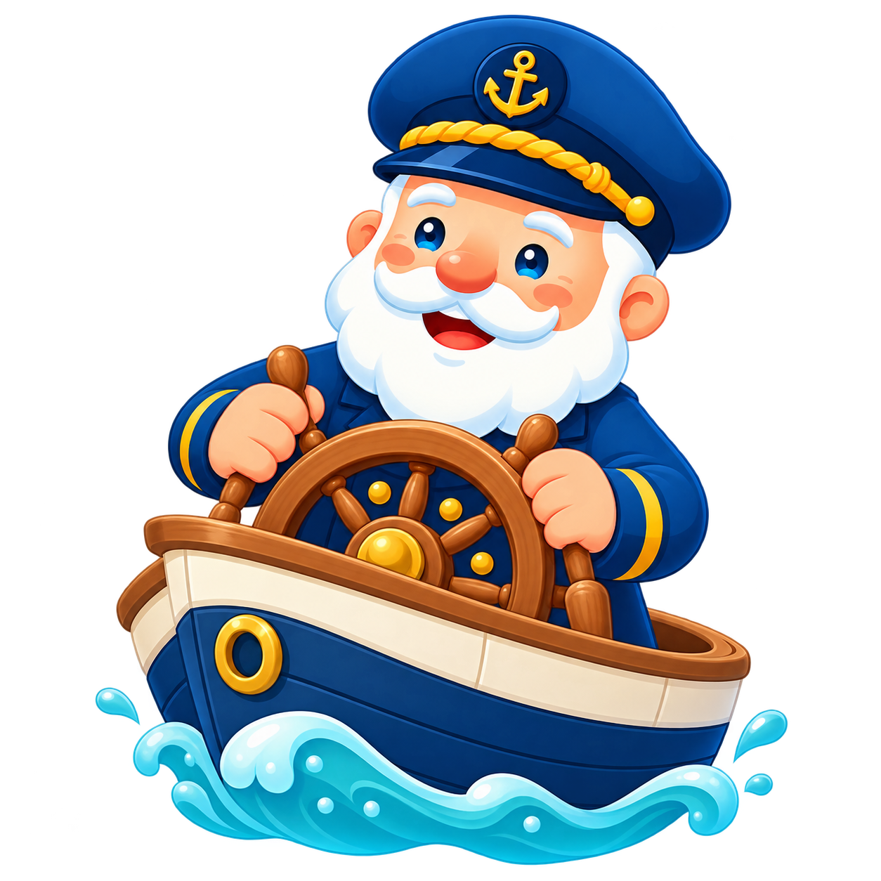 Kalle steuert sein Boot durch kleine Wellen